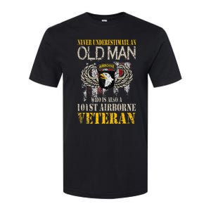 Never Underestimate An Old Man 101st Airborne Veteran Gift Softstyle CVC T-Shirt