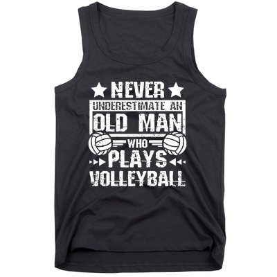 Never underestimate an old man who plays volleyball Long Sleeve Tank Top