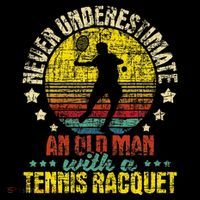 Never Underestimate An Old Man Tennis Racket Sports Lover Impact Tech Backpack