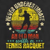 Never Underestimate An Old Man Tennis Racket Sports Lover 11oz C Handle Ceramic Mug