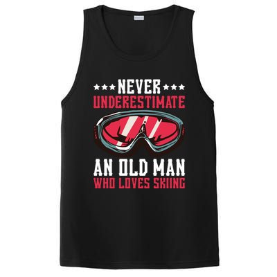 Never Underestimate An Old Who Loves Skiing Funny Gift PosiCharge Competitor Tank