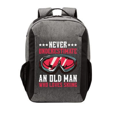 Never Underestimate An Old Who Loves Skiing Funny Gift Vector Backpack