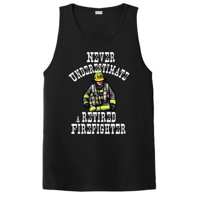 Never Underestimate A Retired Firefighter Fire Retiret Gift PosiCharge Competitor Tank