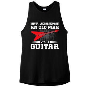 Never Underestimate An Old Man With A Guitar Ladies PosiCharge Tri-Blend Wicking Tank