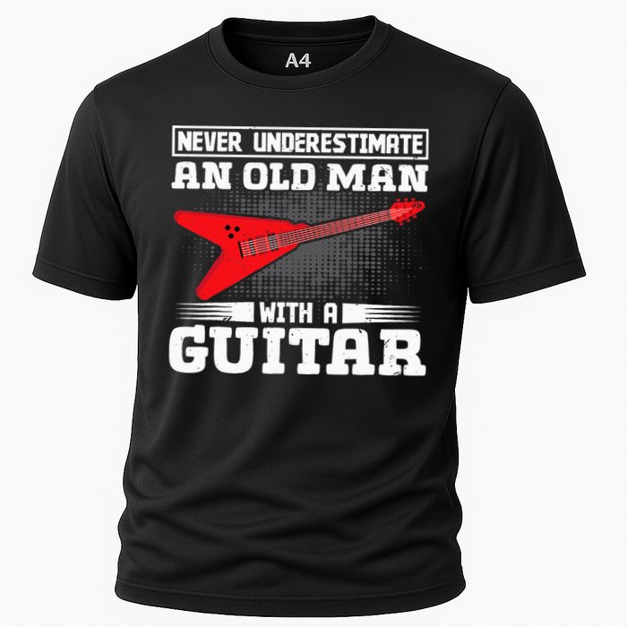 Never Underestimate An Old Man With A Guitar Cooling Performance Crew T-Shirt