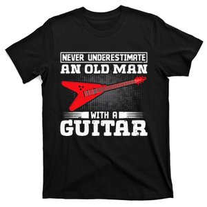 Never Underestimate An Old Man With A Guitar T-Shirt