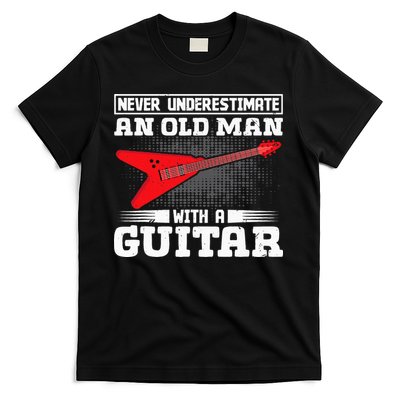 Never Underestimate An Old Man With A Guitar T-Shirt
