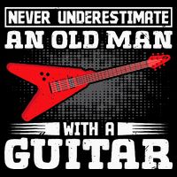 Never Underestimate An Old Man With A Guitar Backpack