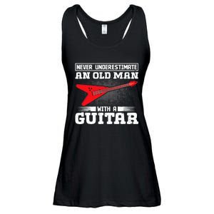 Never Underestimate An Old Man With A Guitar Ladies Essential Flowy Tank