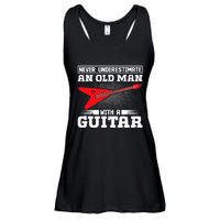 Never Underestimate An Old Man With A Guitar Ladies Essential Flowy Tank