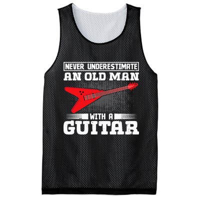 Never Underestimate An Old Man With A Guitar Mesh Reversible Basketball Jersey Tank