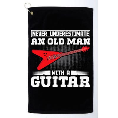 Never Underestimate An Old Man With A Guitar Golf Towel