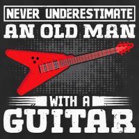 Never Underestimate An Old Man With A Guitar Golf Towel