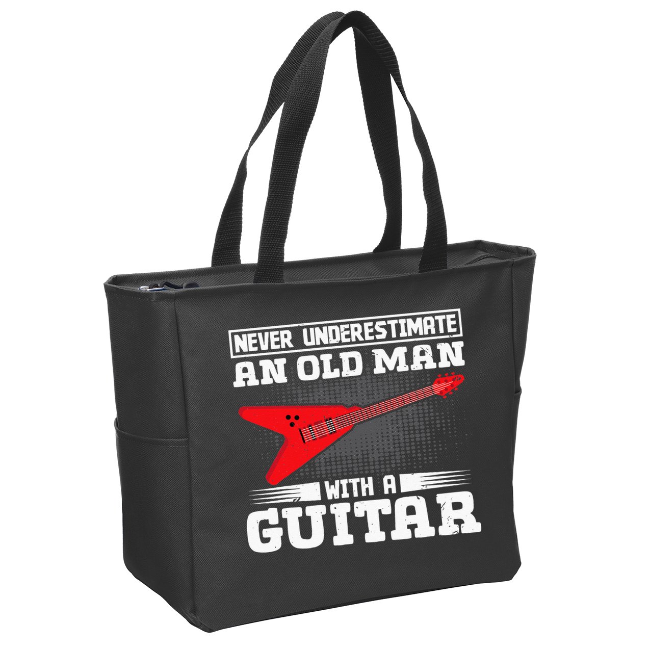 Never Underestimate An Old Man With A Guitar Zip Tote Bag