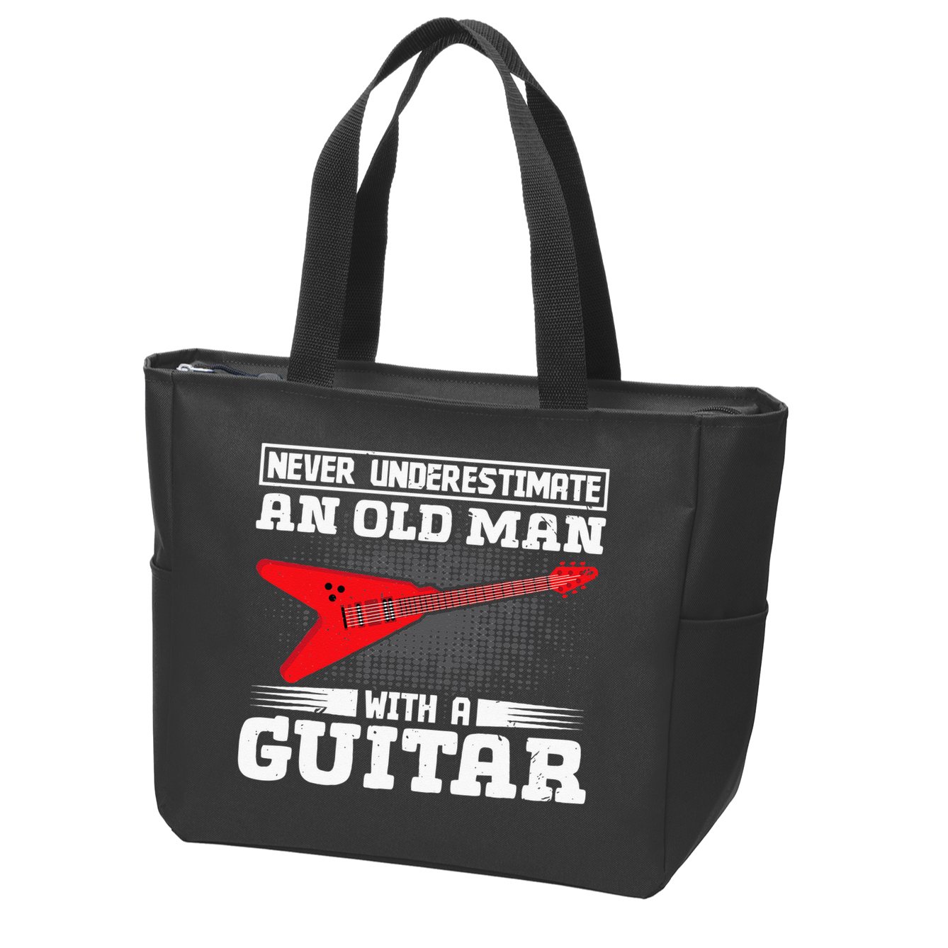 Never Underestimate An Old Man With A Guitar Zip Tote Bag