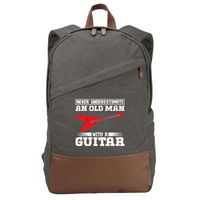 Never Underestimate An Old Man With A Guitar Cotton Canvas Backpack