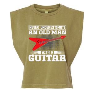 Never Underestimate An Old Man With A Guitar Garment-Dyed Women's Muscle Tee