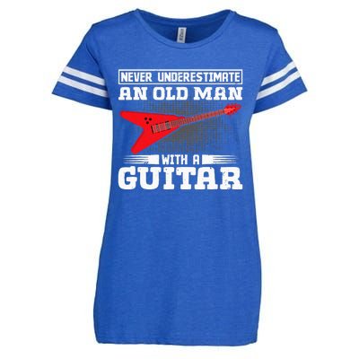 Never Underestimate An Old Man With A Guitar Enza Ladies Jersey Football T-Shirt