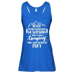 Never Underestimate A Who Love Camping Born In May Mom Meaningful Gift Ladies Essential Flowy Tank