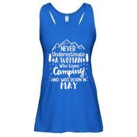 Never Underestimate A Who Love Camping Born In May Mom Meaningful Gift Ladies Essential Flowy Tank