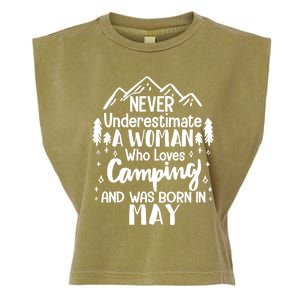 Never Underestimate A Who Love Camping Born In May Mom Meaningful Gift Garment-Dyed Women's Muscle Tee