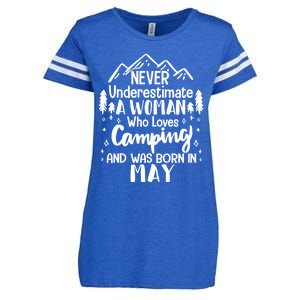 Never Underestimate A Who Love Camping Born In May Mom Meaningful Gift Enza Ladies Jersey Football T-Shirt