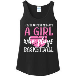 Never Underestimate A Girl Who Plays Basketball Girl Power Ladies Essential Tank