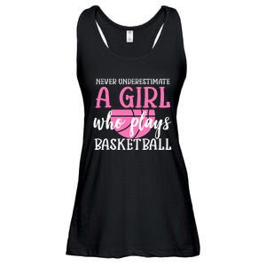 Never Underestimate A Girl Who Plays Basketball Girl Power Ladies Essential Flowy Tank