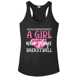 Never Underestimate A Girl Who Plays Basketball Girl Power Ladies PosiCharge Competitor Racerback Tank