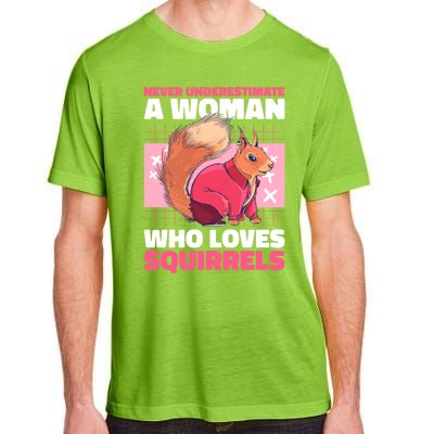 Never Underestimate A Who Loves Squirrels Gift Adult ChromaSoft Performance T-Shirt