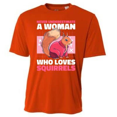 Never Underestimate A Who Loves Squirrels Gift Cooling Performance Crew T-Shirt