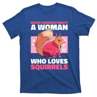 Never Underestimate A Who Loves Squirrels Gift T-Shirt