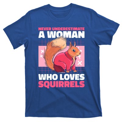 Never Underestimate A Who Loves Squirrels Gift T-Shirt