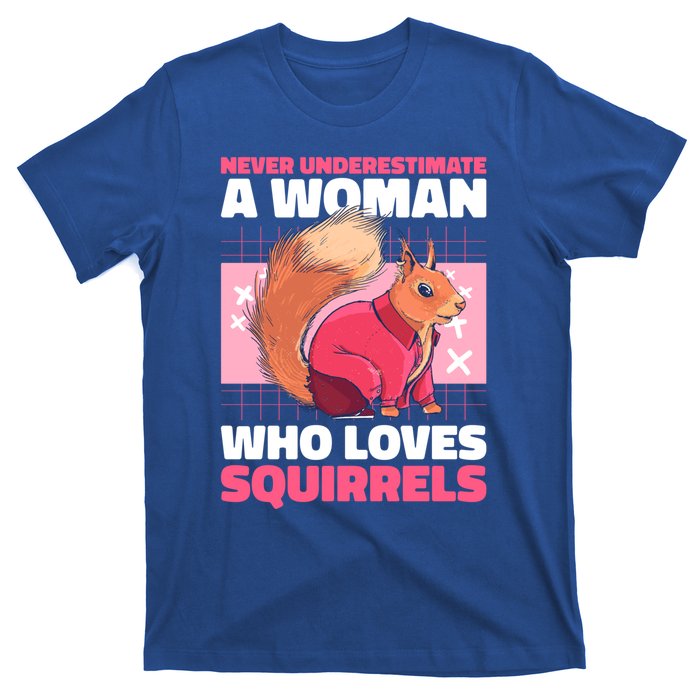 Never Underestimate A Who Loves Squirrels Gift T-Shirt