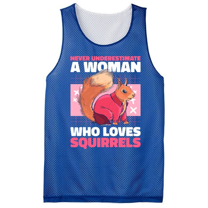 Never Underestimate A Who Loves Squirrels Gift Mesh Reversible Basketball Jersey Tank