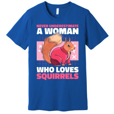 Never Underestimate A Who Loves Squirrels Gift Premium T-Shirt