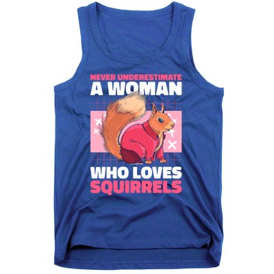 Never Underestimate A Who Loves Squirrels Gift Tank Top