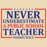 Never Underestimate A Public School Teacher Harris Waltz Drawstring Bag