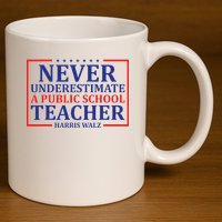 Never Underestimate A Public School Teacher Harris Waltz 11oz C Handle Ceramic Mug