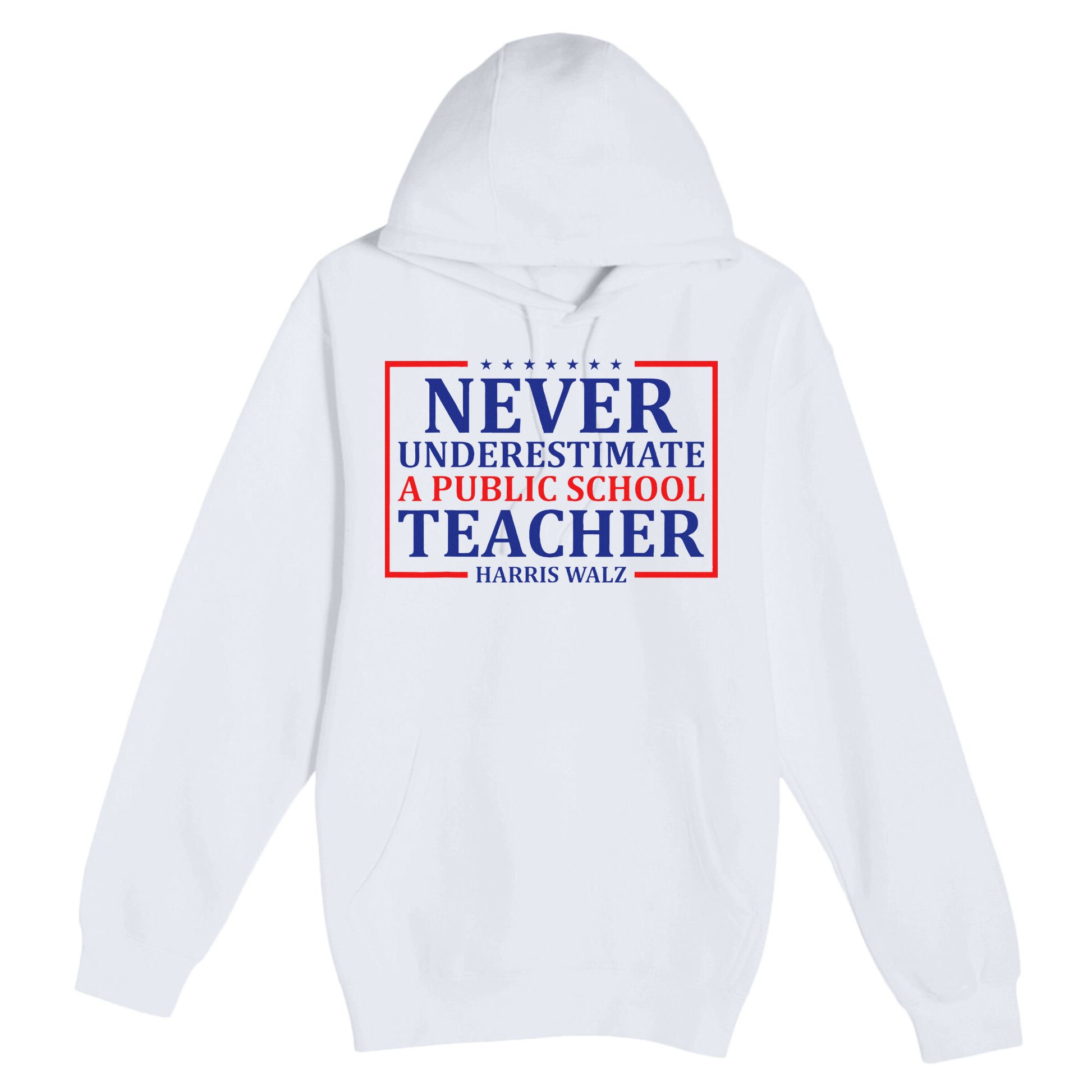 Never Underestimate A Public School Teacher Harris Waltz Premium Pullover Hoodie