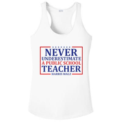 Never Underestimate A Public School Teacher Harris Waltz Ladies PosiCharge Competitor Racerback Tank