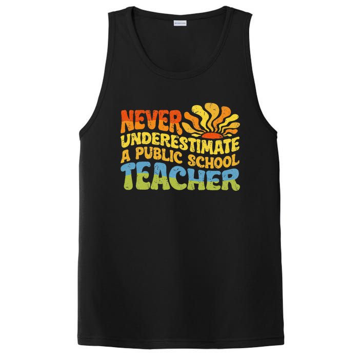 Never Underestimate A Public School Teacher Public Education Gift PosiCharge Competitor Tank