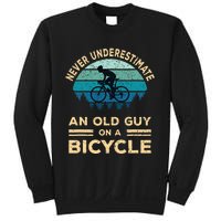 Never Underestimate An Old Guy On A Bicycle Funny Cycling Sweatshirt