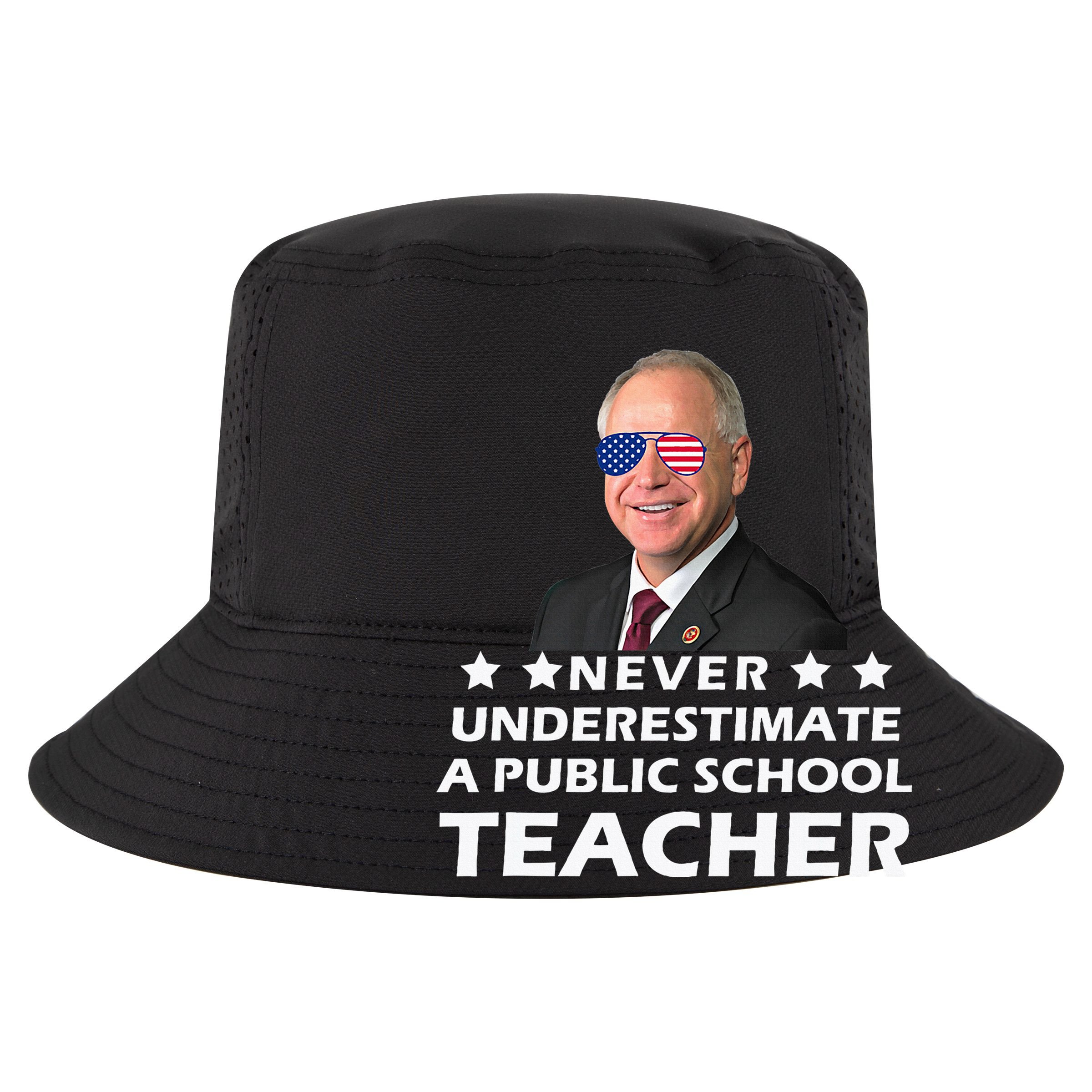 Never Underestimate A Public School Teacher Tim Walz 2024 15oz Campfire Ceramic Mug