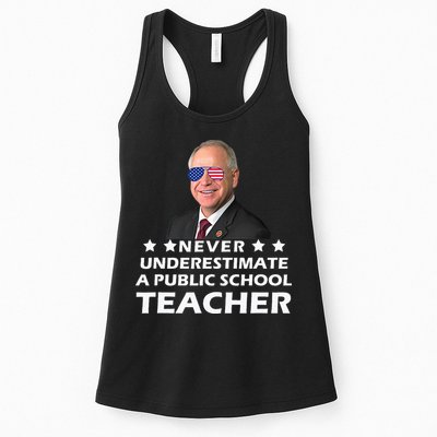 Never Underestimate A Public School Teacher Tim Walz 2024 Womens Tank Top