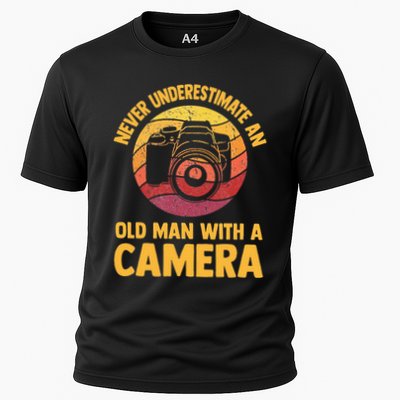 Never Underestimate An Old Man With A Camera Photography Performance Shirt