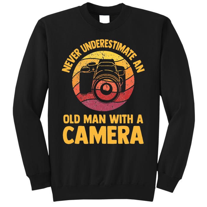 Never Underestimate An Old Man With A Camera Photography Sweatshirt