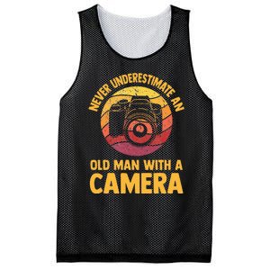 Never Underestimate An Old Man With A Camera Photography Mesh Reversible Basketball Jersey Tank