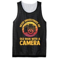 Never Underestimate An Old Man With A Camera Photography Mesh Reversible Basketball Jersey Tank