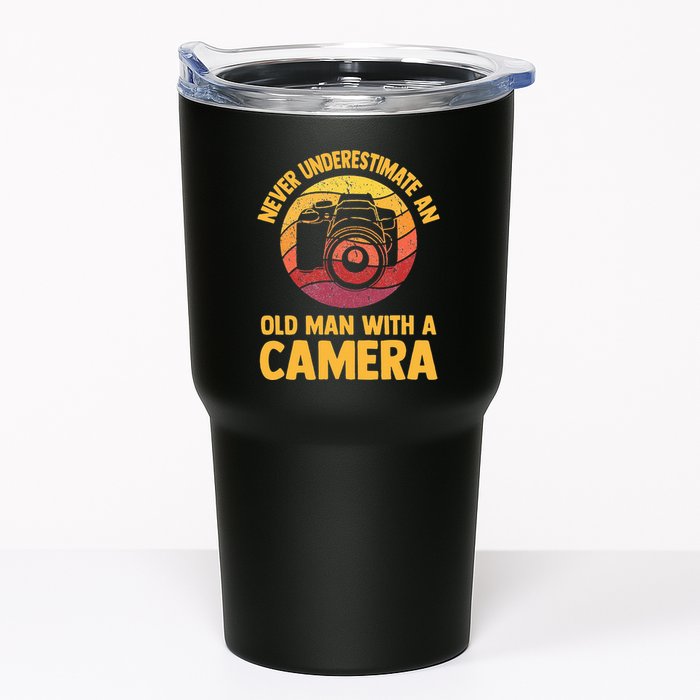 Never Underestimate An Old Man With A Camera Photography Tumbler